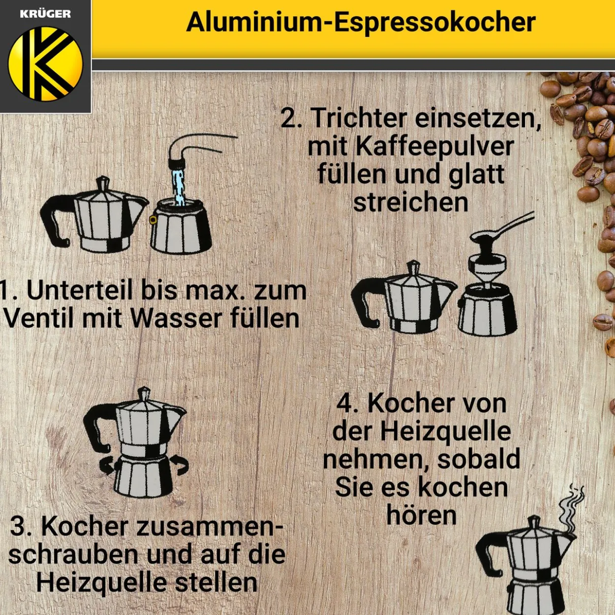 Alu-Espressokocher ITALIANO, 3 Tassen