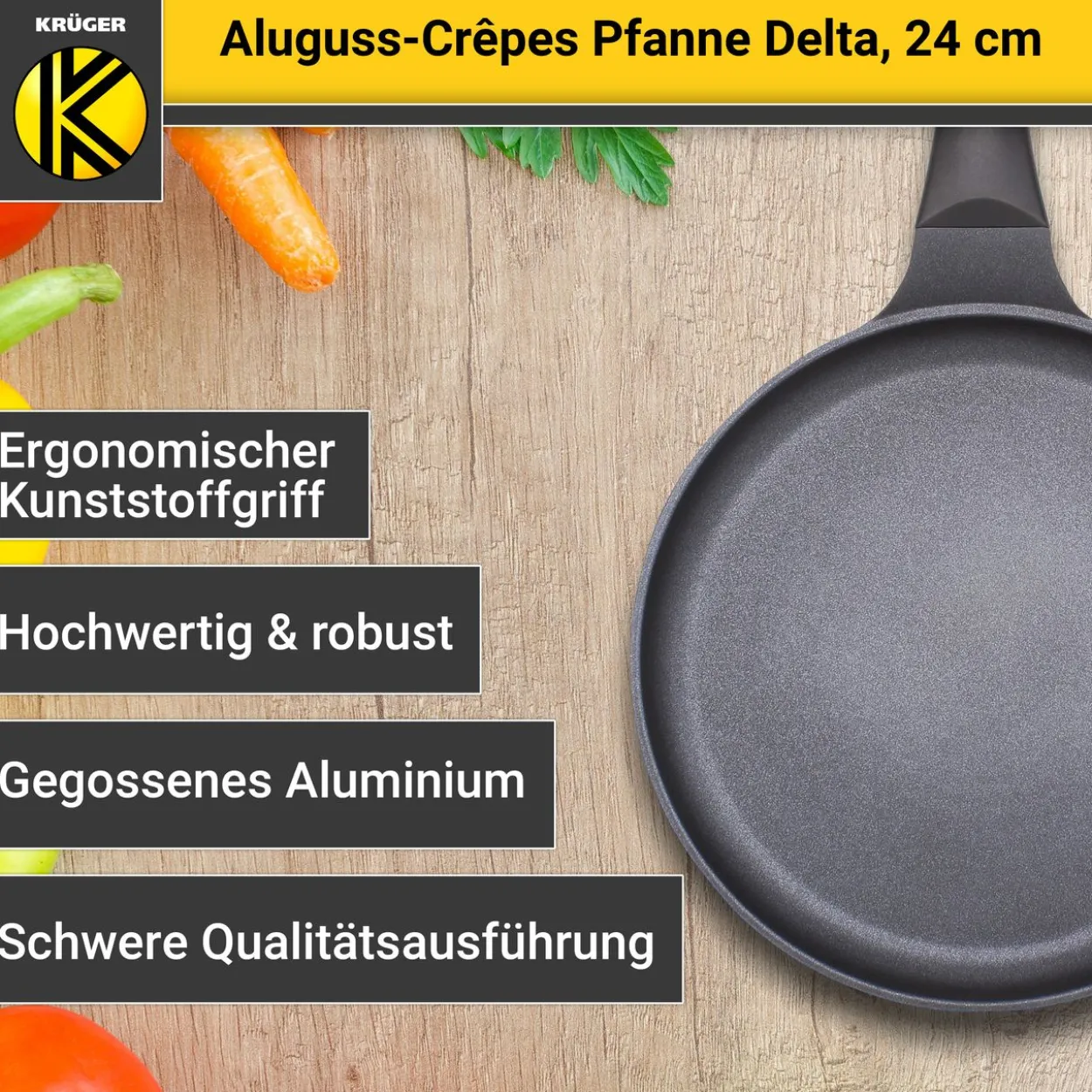 Aluguss Crépes-Pfanne DELTA, 24 cm