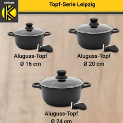 Aluguss Fleischtopf LEIPZIG mit Deckel, 20 cm