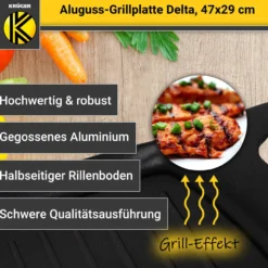 Aluguss Grillplatte DELTA, 47 x 29 cm