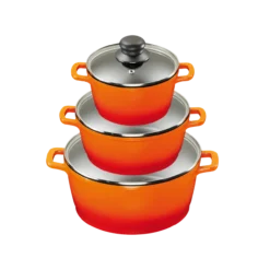 Aluguss Kochtopfset 3/6-teilig ORANGE