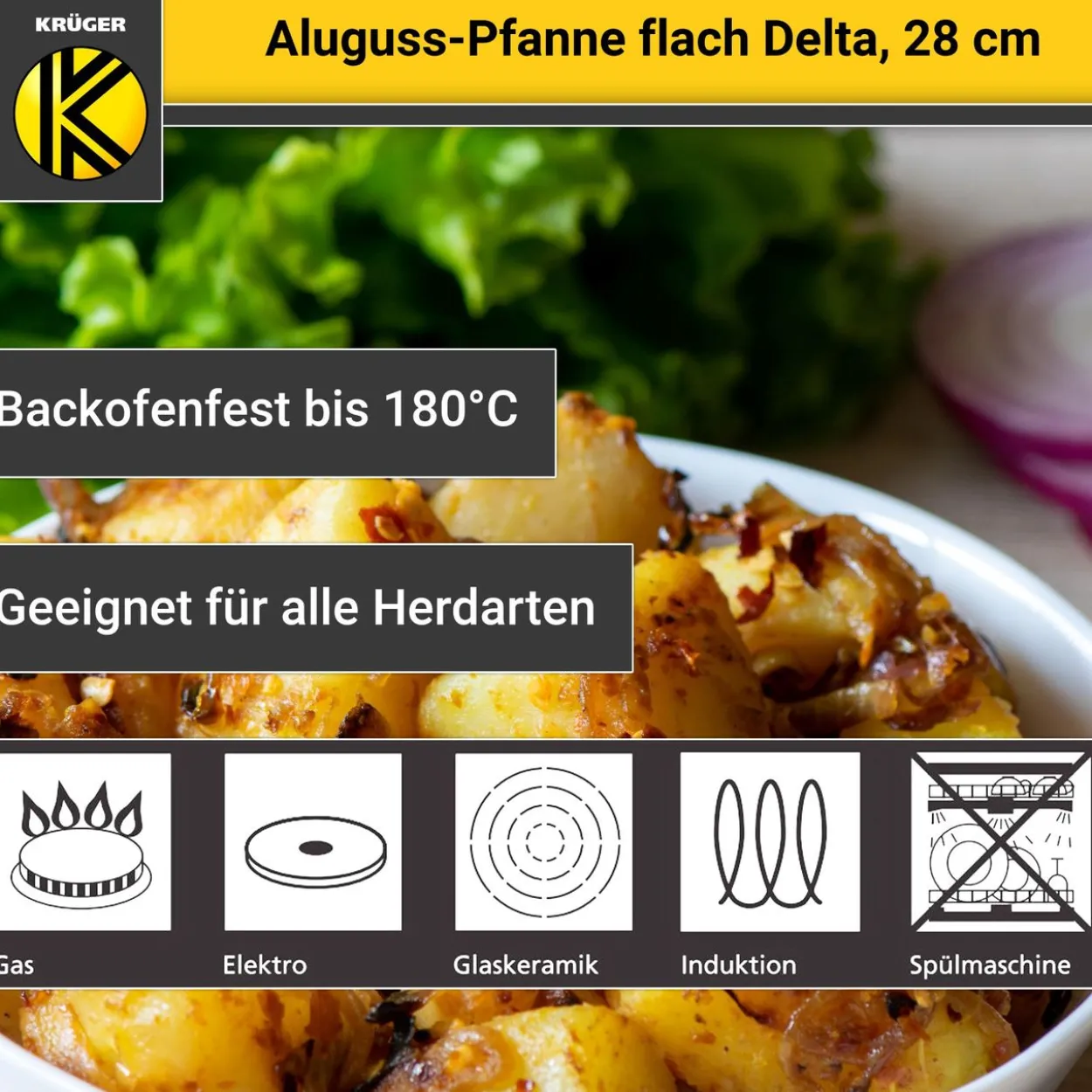 Aluguss Pfanne flach DELTA 28 cm