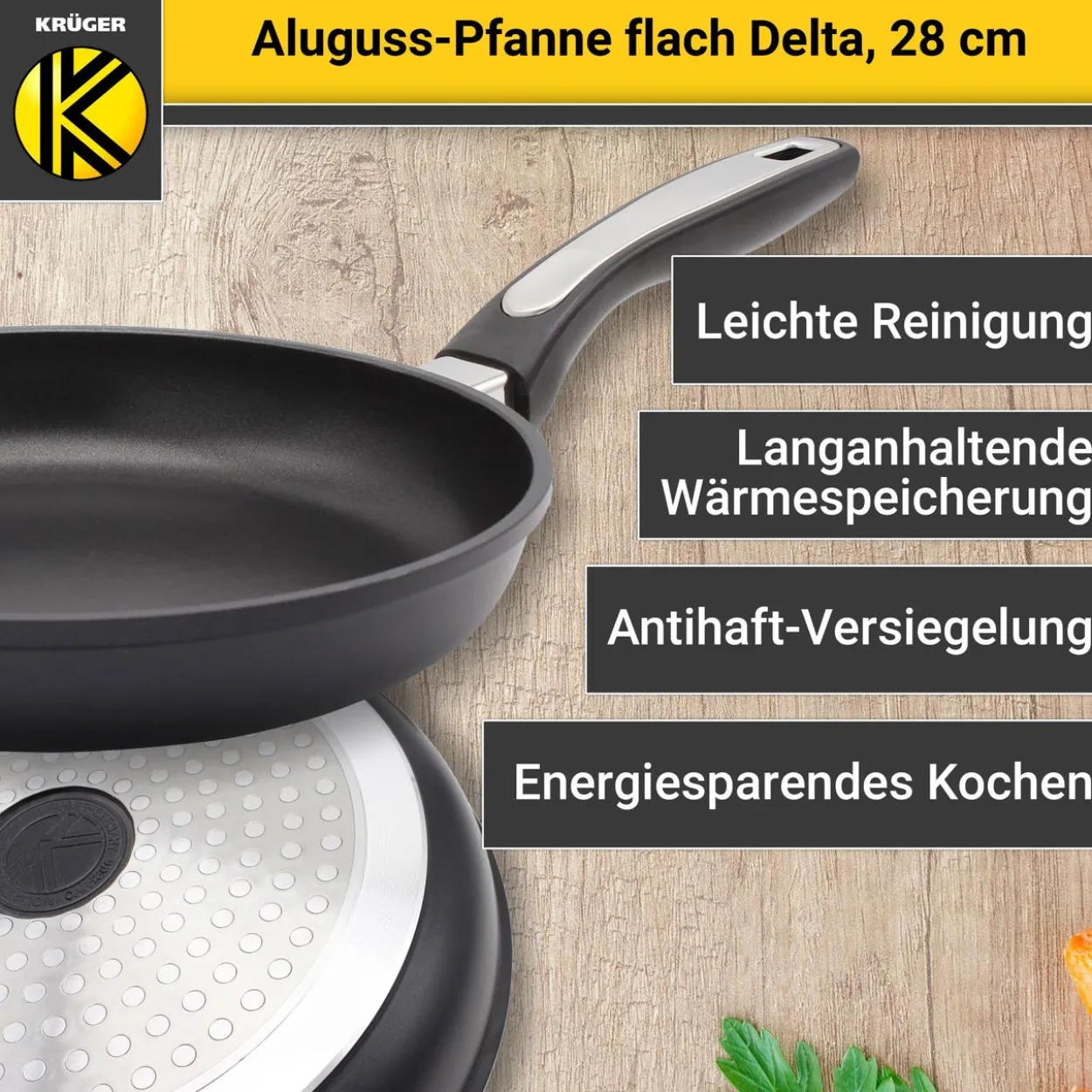 Aluguss Pfanne flach DELTA 28 cm