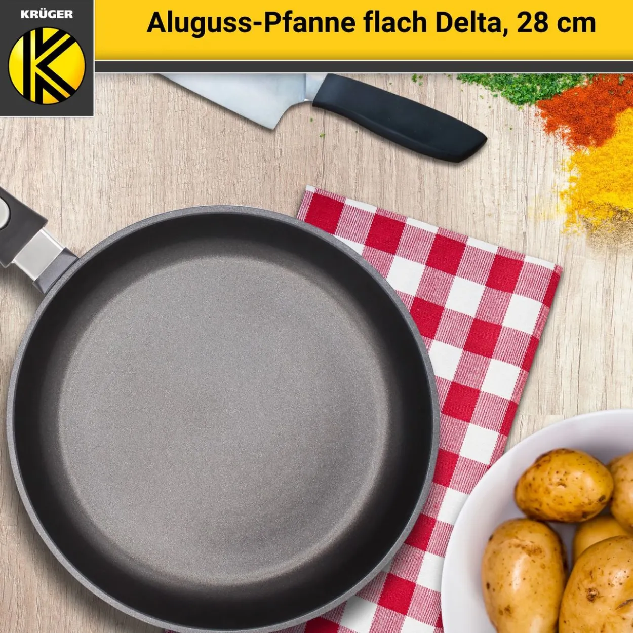 Aluguss Pfanne flach DELTA 28 cm