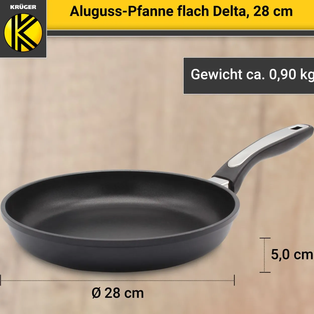 Aluguss Pfanne flach DELTA 28 cm