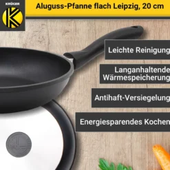 Aluguss Pfanne flach LEIPZIG, 20 cm