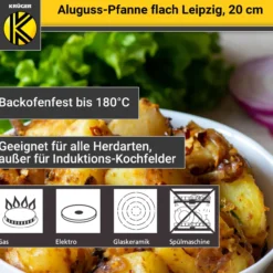 Aluguss Pfanne flach LEIPZIG, 20 cm