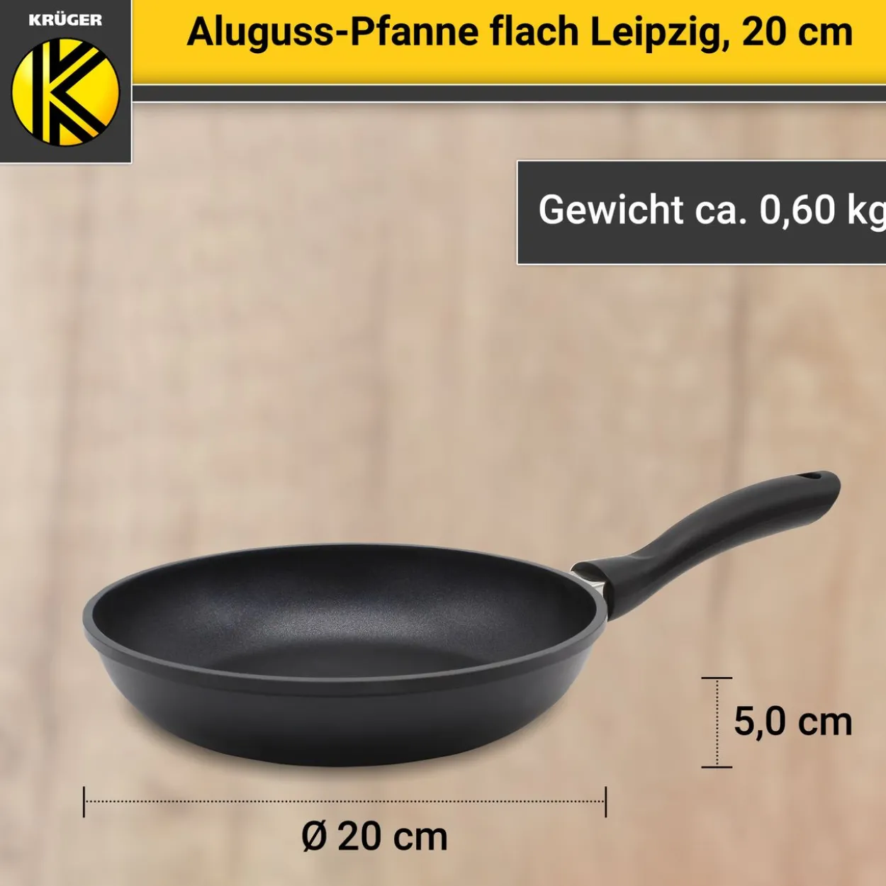 Aluguss Pfanne flach LEIPZIG, 20 cm