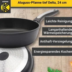 Aluguss Pfanne tief DELTA, 24 cm
