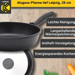 Aluguss Pfanne tief LEIPZIG, 28 cm
