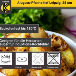 Aluguss Pfanne tief LEIPZIG, 28 cm