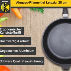 Aluguss Pfanne tief LEIPZIG, 28 cm