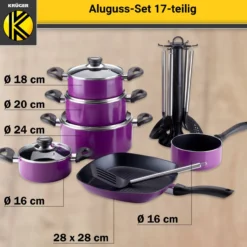 Aluguss Set 17 tlg., lila