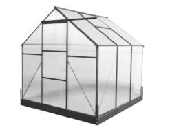 Aluminium Gewächshaus mit Dachfenster "Hanoi" , ca. 190 x 190 x 207 cm - Silber