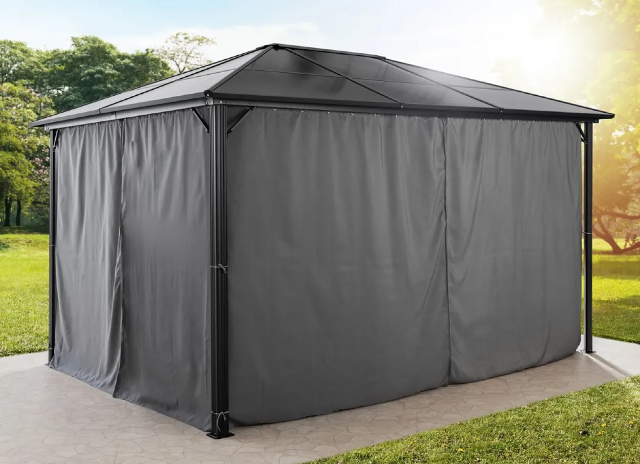 Aluminium Pavillon, ca.2,95 x 3,95 x 2,65 m - Dunkelgrau