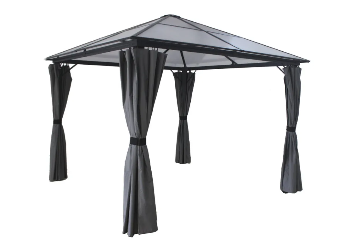 Aluminium Pavillon, ca.2,95 x 3,95 x 2,65 m - Dunkelgrau