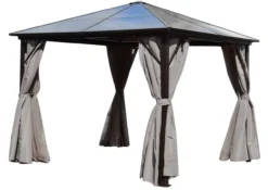 Aluminium Pavillon, ca. 2,95 x 2,95 x 2,65 m - Dunkelgrau
