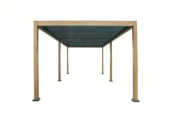 Aluminium-Pergola mit beweglichen Lamellen, ca. 3 x 6 m - Dunkelbraun