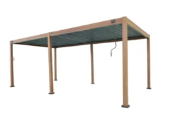 Aluminium-Pergola mit beweglichen Lamellen, ca. 3 x 6 m - Dunkelbraun