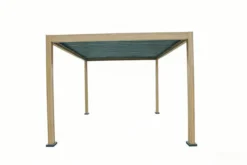 Aluminium-Pergola mit beweglichem Lamellendach, ca. 3 x 3,6 m - Holzoptik