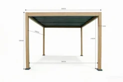 Aluminium-Pergola mit beweglichem Lamellendach, ca. 3 x 3 m - Hellbraun