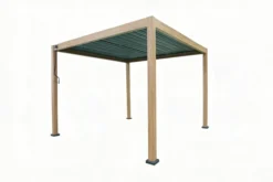 Aluminium-Pergola mit beweglichem Lamellendach, ca. 3 x 3 m - Hellbraun