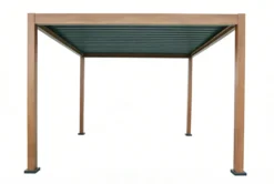 Aluminium-Pergola mit beweglichem Lamellendach, ca. 3 x 3 m - Dunkelbraun