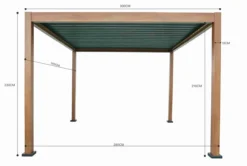 Aluminium-Pergola mit beweglichem Lamellendach, ca. 3 x 3 m - Dunkelbraun