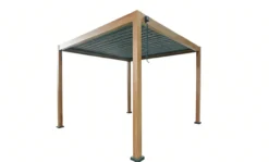 Aluminium-Pergola mit beweglichem Lamellendach, ca. 3 x 3 m - Dunkelbraun