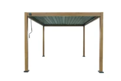 Aluminium-Pergola mit beweglichem Lamellendach, ca. 3 x 3 m - Dunkelbraun