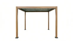 Aluminium-Pergola mit beweglichem Lamellendach, ca. 3 x 3 m - Dunkelbraun