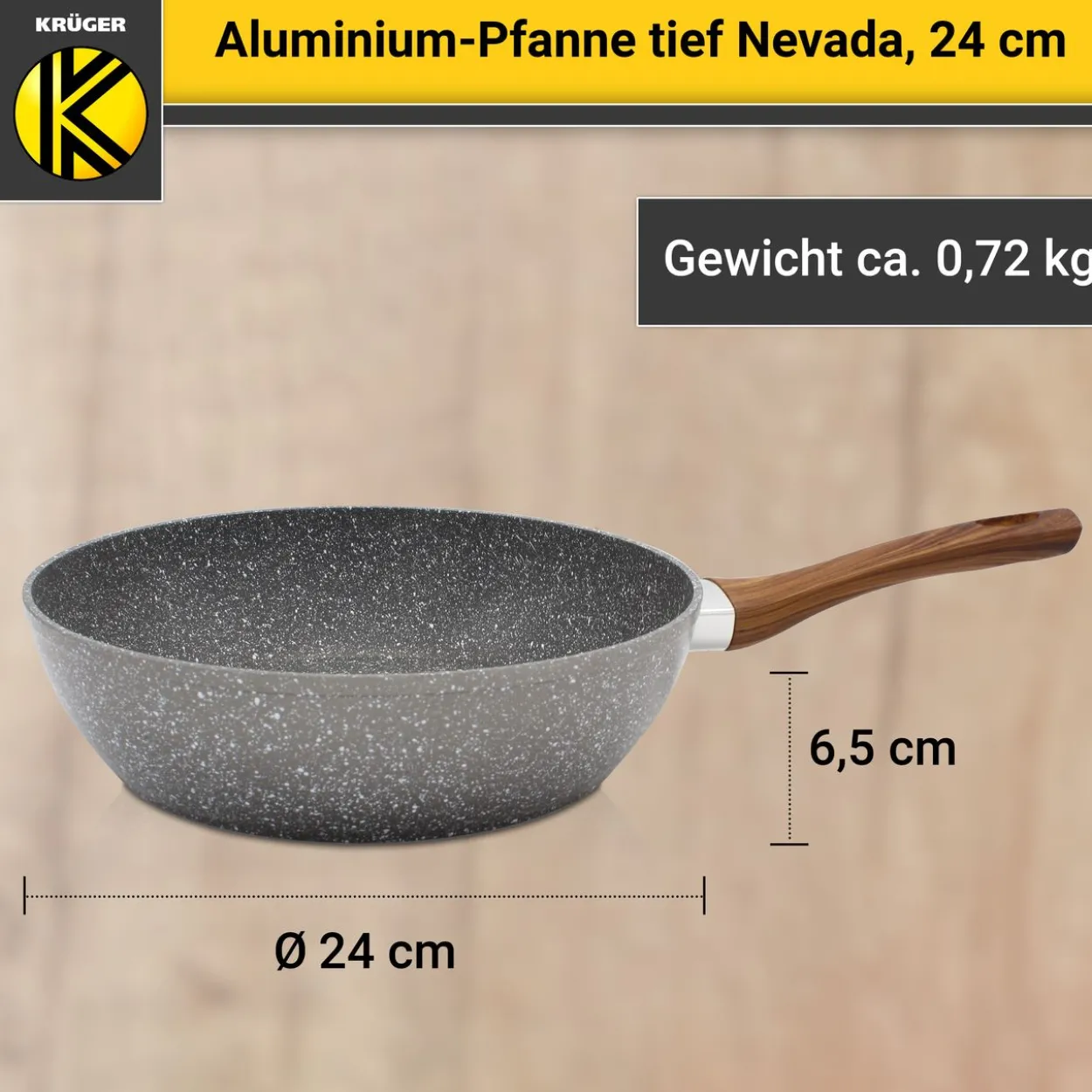 Aluminium Pfanne NEVADA tief, 24 cm