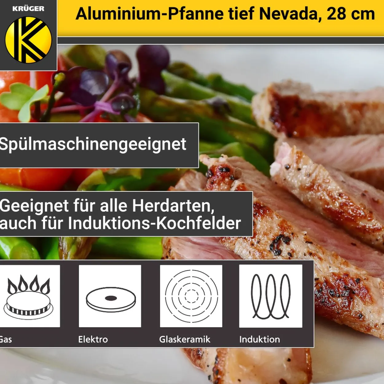 Aluminium Pfanne NEVADA tief, 28 cm