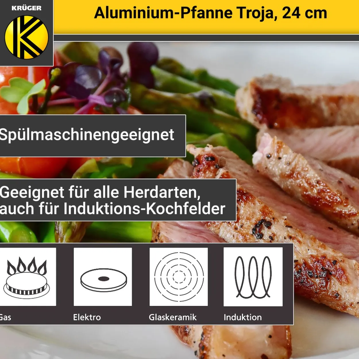 Aluminium Pfanne Troja, 24 cm