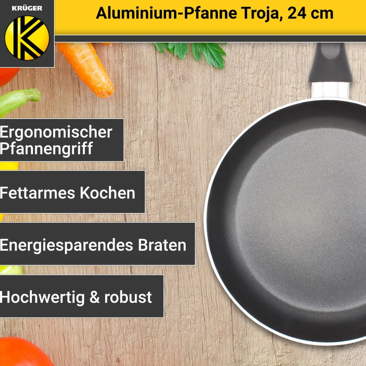 Aluminium Pfanne Troja, 24 cm