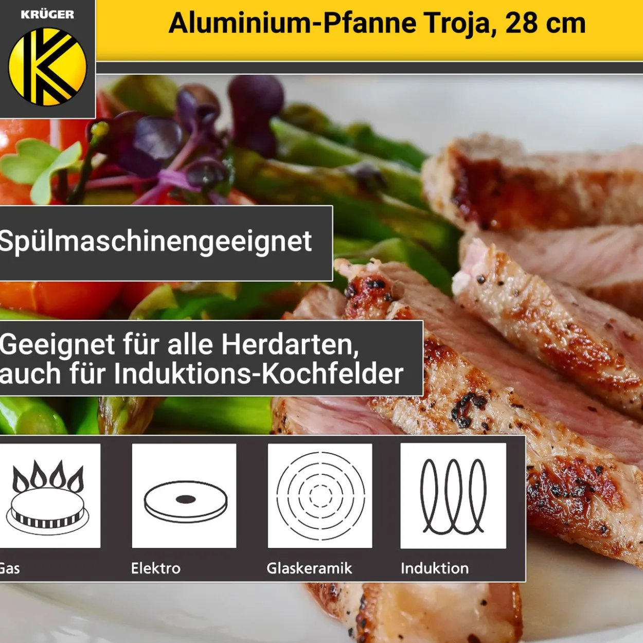 Aluminium Pfanne Troja, 28 cm