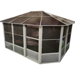 Aluminium Wintergarten Pavillon, aus Aluminium ca. 619 x 411 x 280 cm - Anthrazit