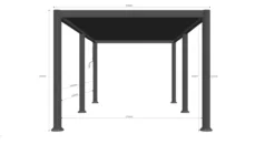 Alu-Pergola mit verstellbaren Lamellen ca. 300 × 592 × 230 cm - Anthrazit