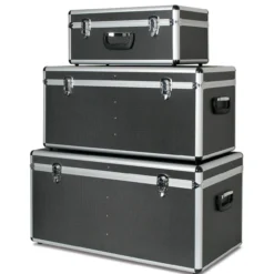 Alurahmen-Transportboxen, 3er-Set, Farbe anthrazit