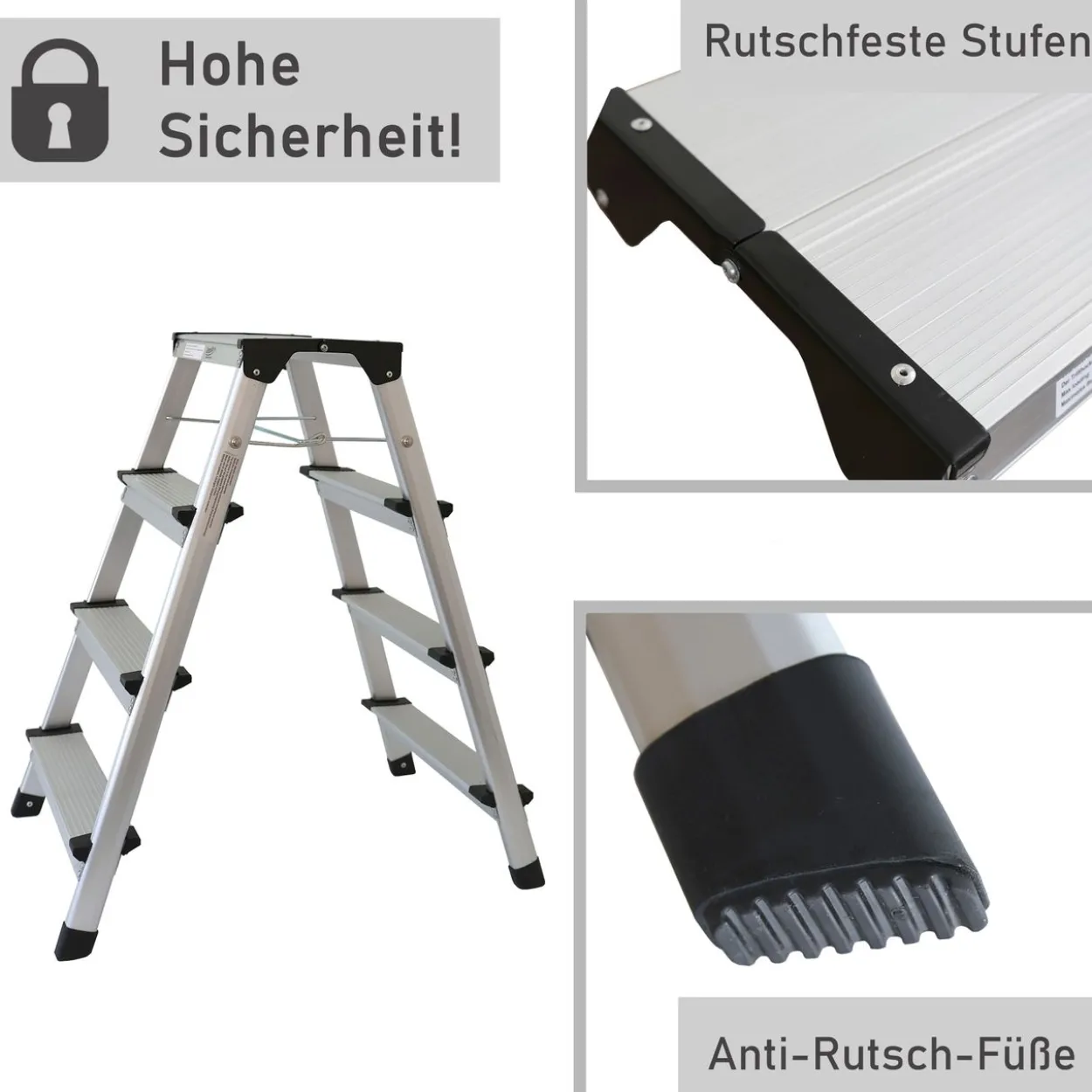 Alu Trittleiter mit 4 Stufen