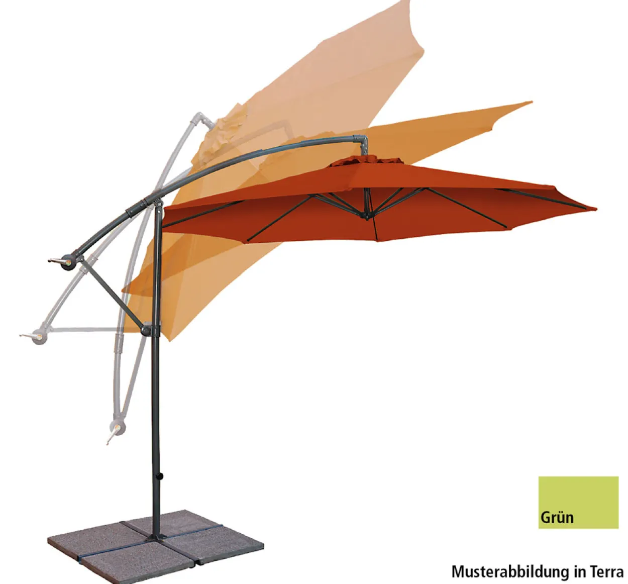 Ampelschirm-Aluminium, Ø ca. 3 m – Apfelgrün