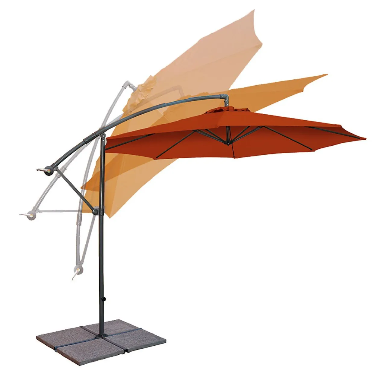 Ampelschirm -Aluminium , Ø ca. 3 m – Terrakotta