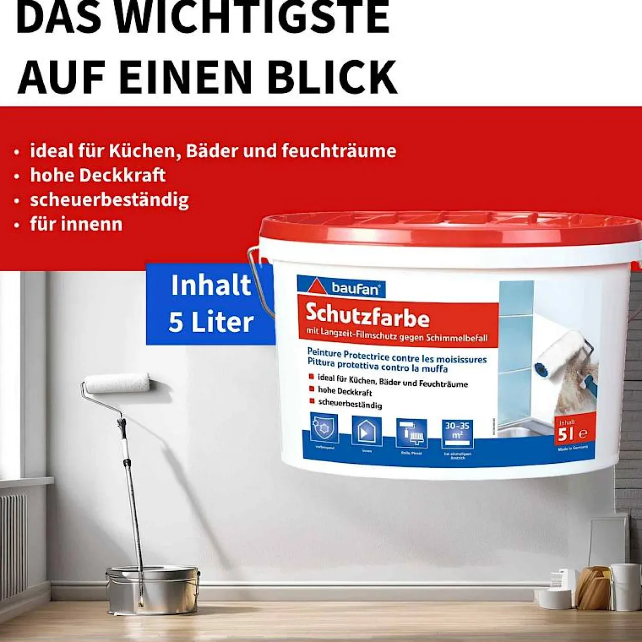 Anti-Schimmelfarbe Schutzfarbe 5L