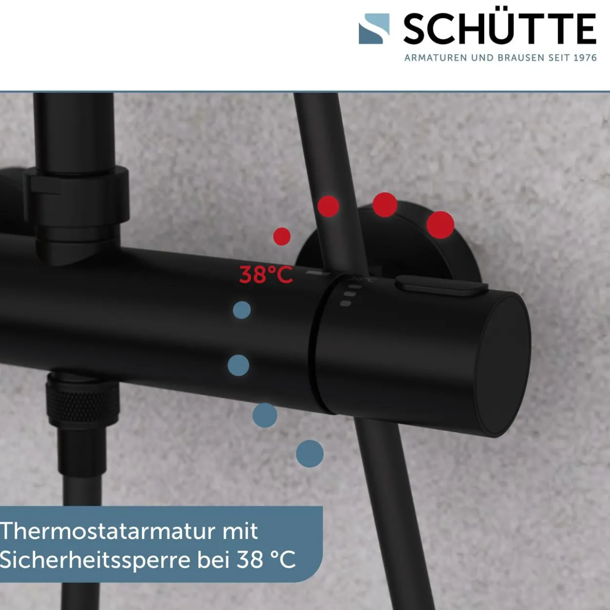 AQUADUCT Überkopfbrause-Set, Schwarz matt