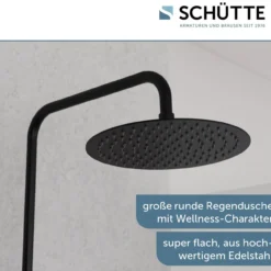 AQUADUCT Überkopfbrause-Set, Schwarz matt