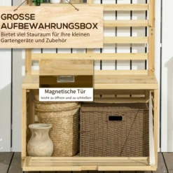 Aufbewahrungsbox, Gartentruhe mit Rankhilfe