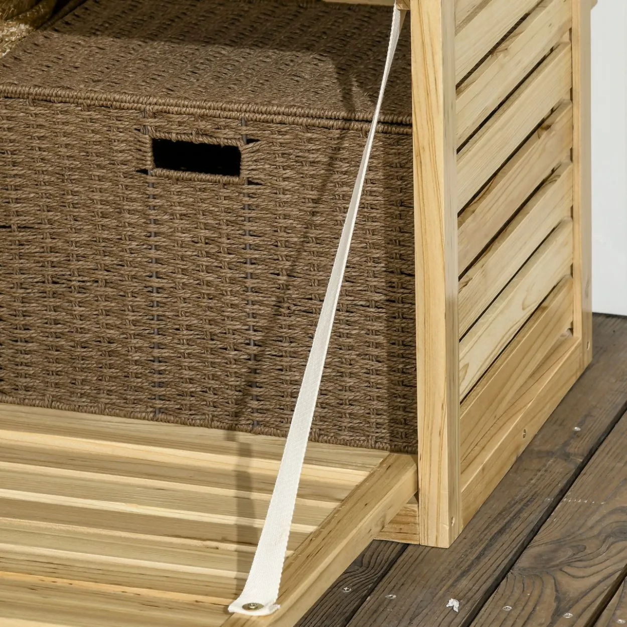 Aufbewahrungsbox, Gartentruhe mit Rankhilfe
