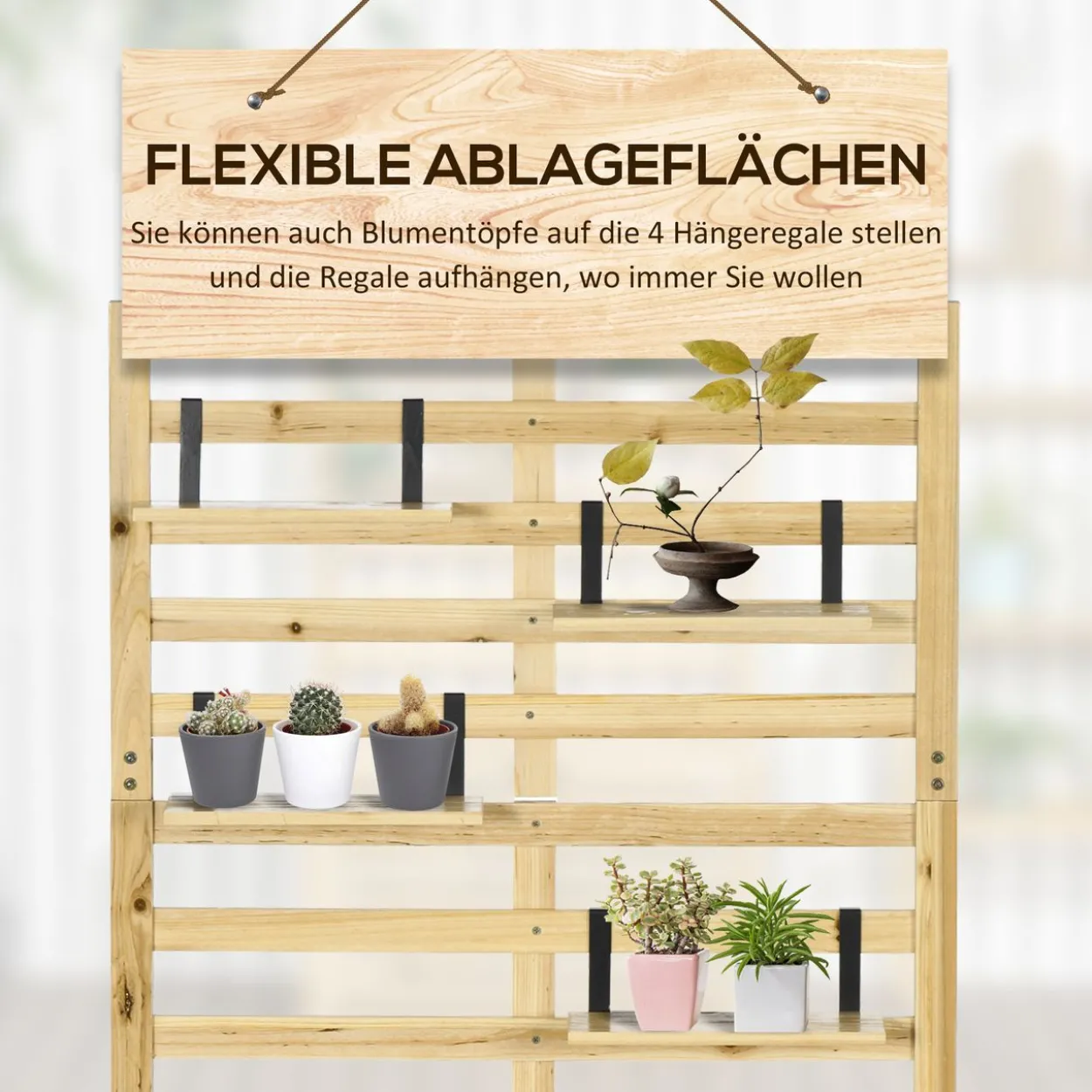 Aufbewahrungsbox, Gartentruhe mit Rankhilfe