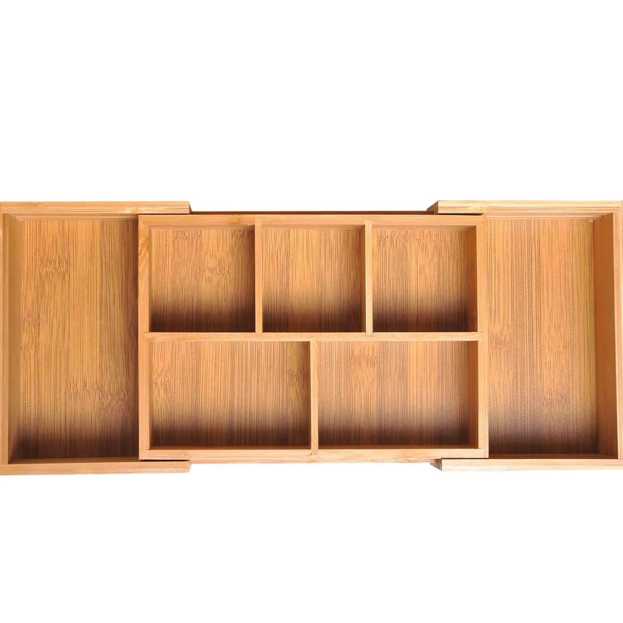 Aufbewahrungsbox Ordnungsbox Schubladen Organizer ausziehbar Bambus Natur L24,6 x B17,6 x H7 cm