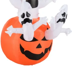 Aufblasbarer Kürbis Geist Halloween Deko mit LED Beleuchtung